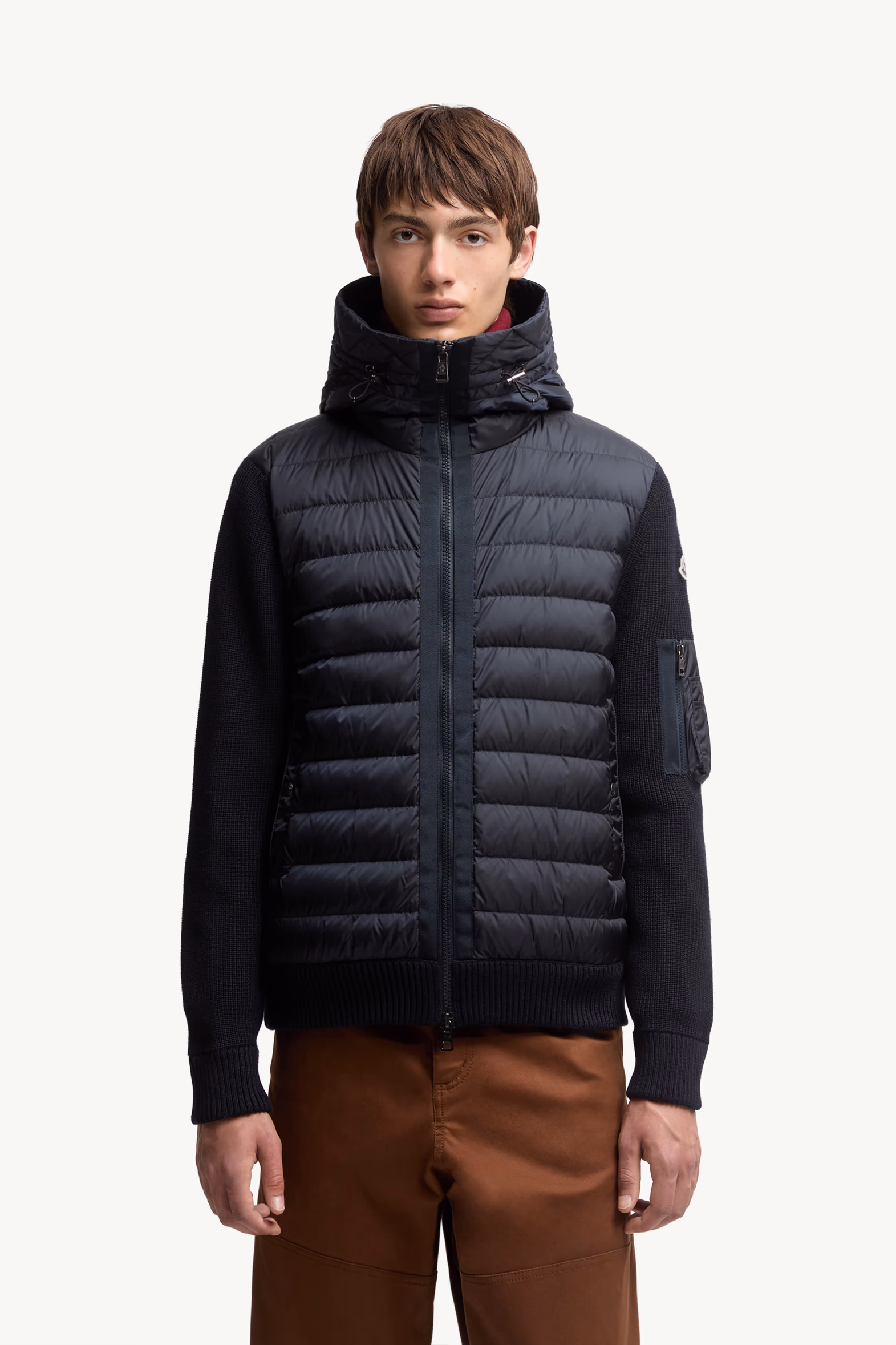 Padded Zip-Up Cardigan Men Navy Blue Moncler 3